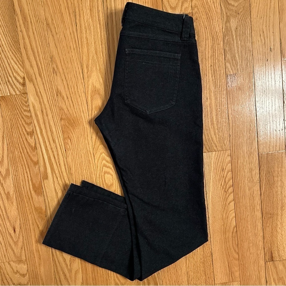 Columbia Sportswear Co Black Dark Rinse Flannel Cuff Stretch Straight Jeans Sz 8